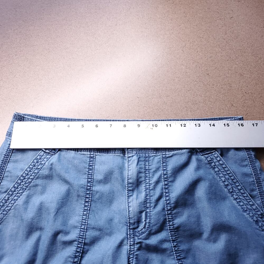 American Eagle Baggy Jogger Cargo Pants Women 10 Blue Stretch Cinch Hem Utility - Picture 3 of 9